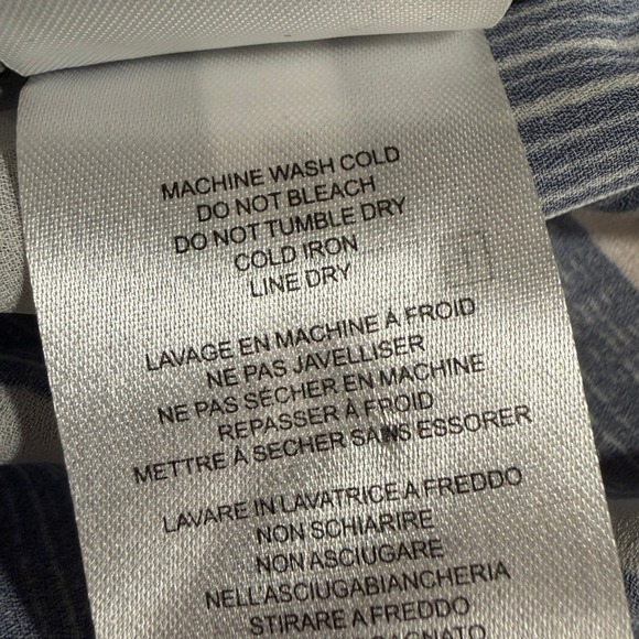 Lysse NY Flowy Gauzy Striped Kimono Kaftan Top L/XL Navy White Summer Vacation - Picture 8 of 12